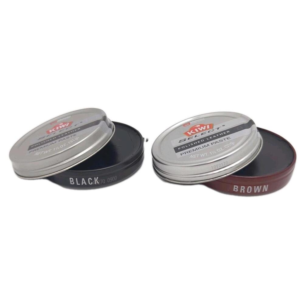Kiwi Black & Brown Select Premium Paste Shoe Polish Variety Pack 1.125 oz Each